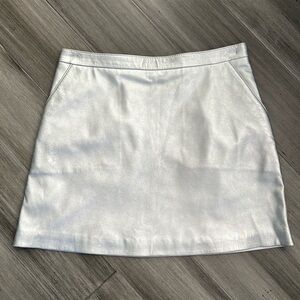 Silver Barbara Bui Leather Mini Skirt